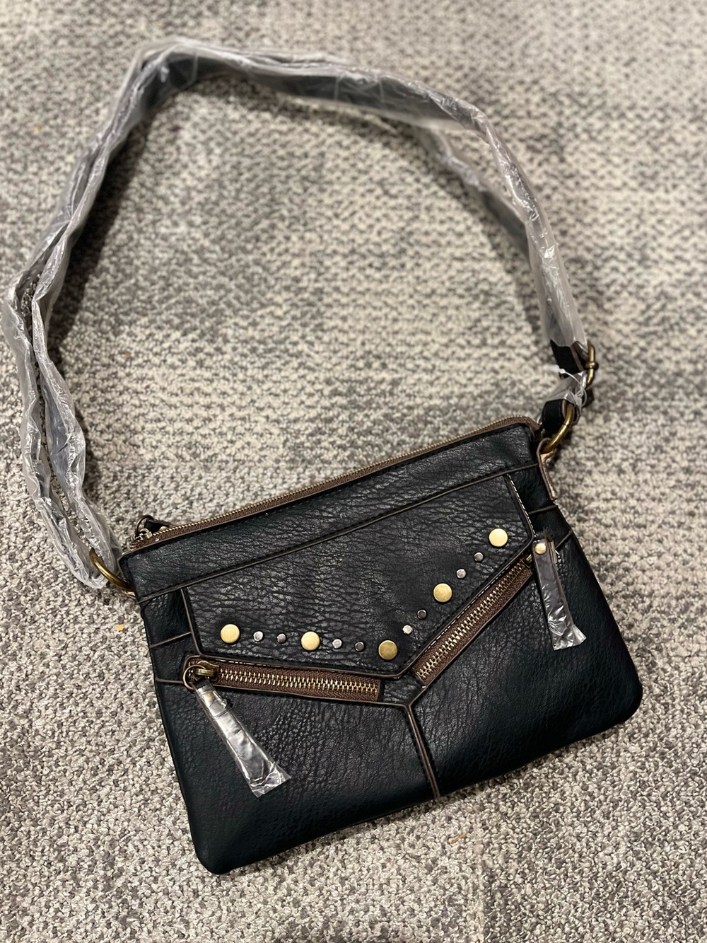 Faux Leather Crossbody Purse